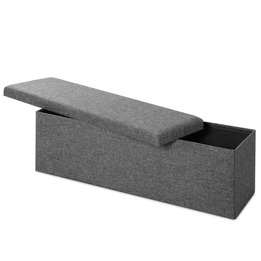 "Bench with storage space - foldable dark grey 115x38x38cm image"
