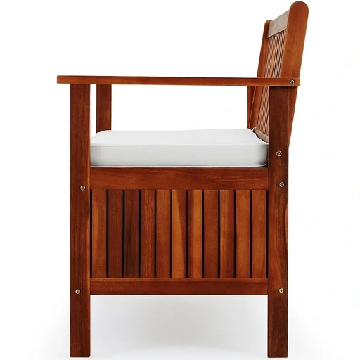 "Acacia wood garden bench 120x59x90cm with storage space image"