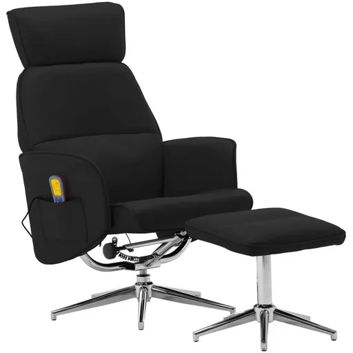 "Adjustable massage chair with footstool black image"