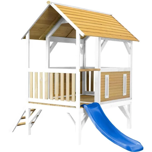 "Akela Playhouse Brown/White - Blue Slide image"