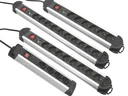 4-way aluminum power strip with surge protection and switch