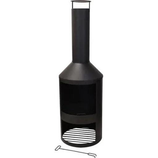 "Pro Garden Garden Fireside Atmosphere Fireplace Steel - 134cm - Black image"