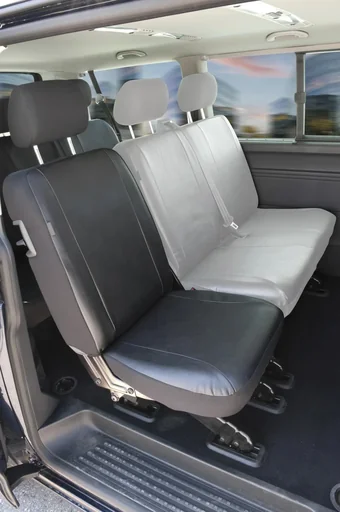 "Fitted seat covers VW T6 for single rear seat made of artificial leather from model year 07/2015 to today image"