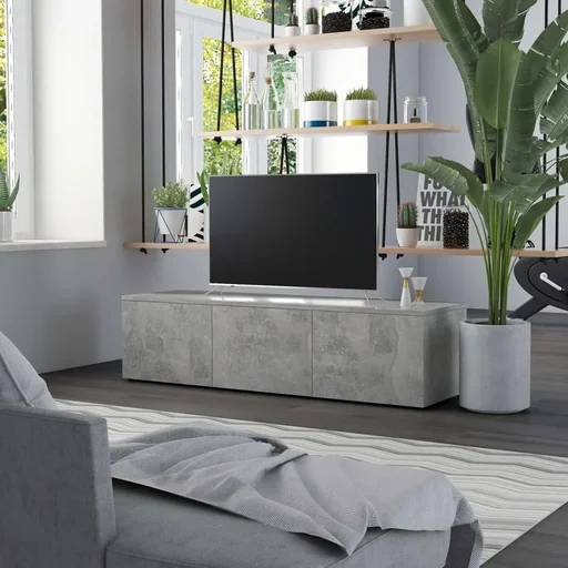 "TV cabinet 120x34x30 cm chipboard concrete grey image"