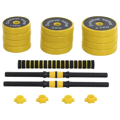 "2-in-1 dumbbell set yellow/black image"