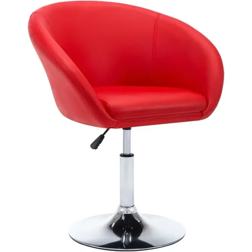 "Dining chair swivel faux leather red image"