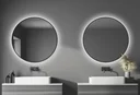 Decorative wall mirror "Black OROS" - Light with indirect LED lighting Ø 100 cm
