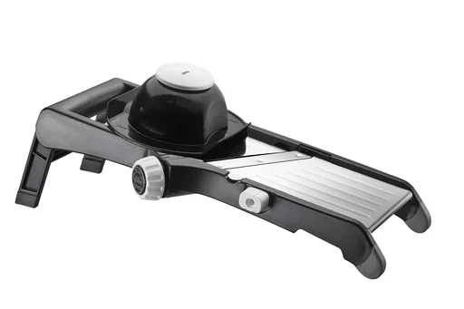 "Vegetable slicer "LAOLA" stainless steel - Leftover holder - Variable vegetable cutter image"
