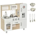 Children's kitchen with accessories, dream kitchen, play kitchen, toy kitchen for 3 years+, pine, MDF, white, 74 x 30 x 81 cm