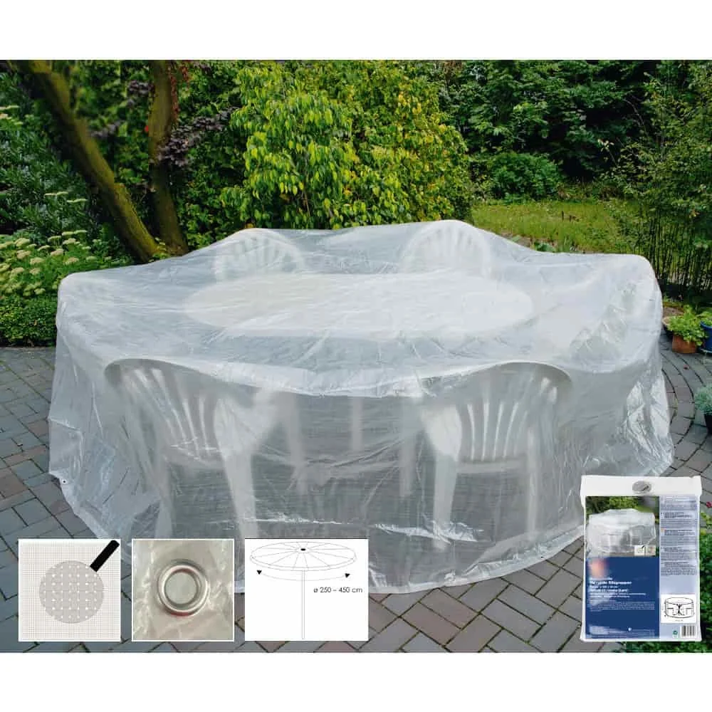 "Beschermhoes Tuinmeubelen Rond, Transparant, 320x93 cm image"