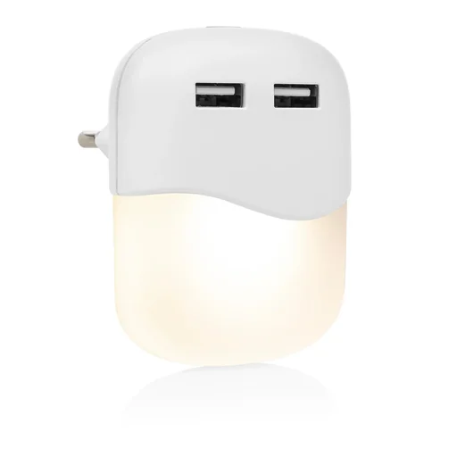 "LED night light with 2 USB ports image"