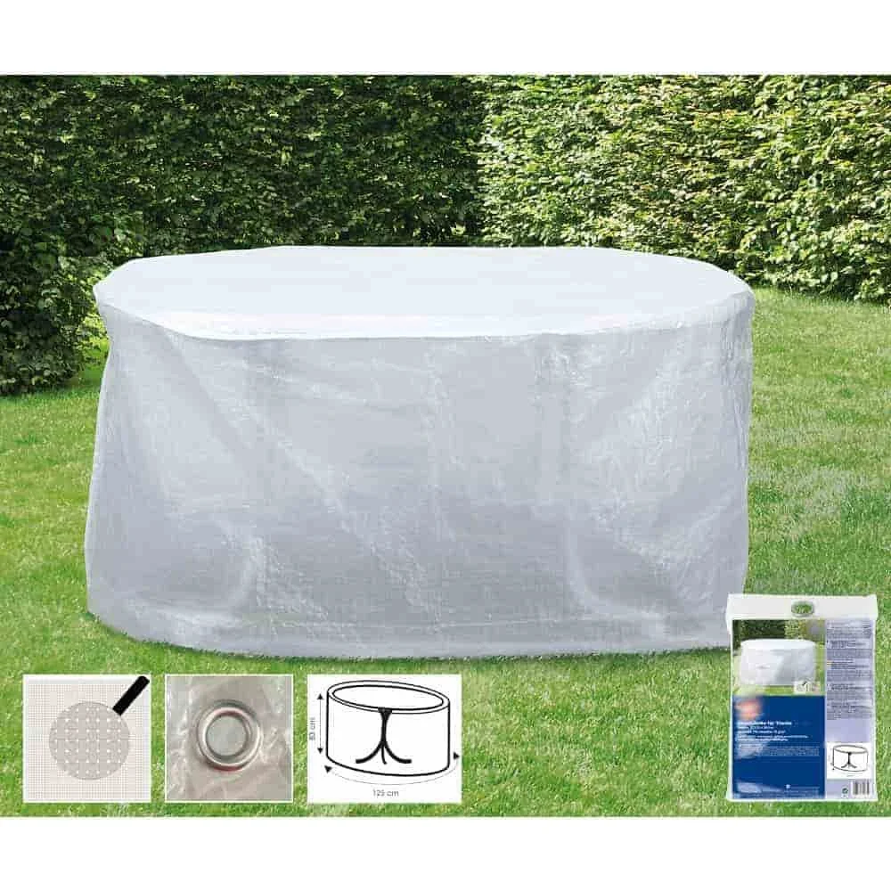 "Transparante beschermhoes voor tuintafel 143x93x83 cm image"