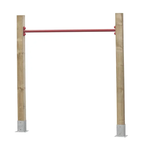 "Single gymnastics bar with squared timber posts 1250 mm image"