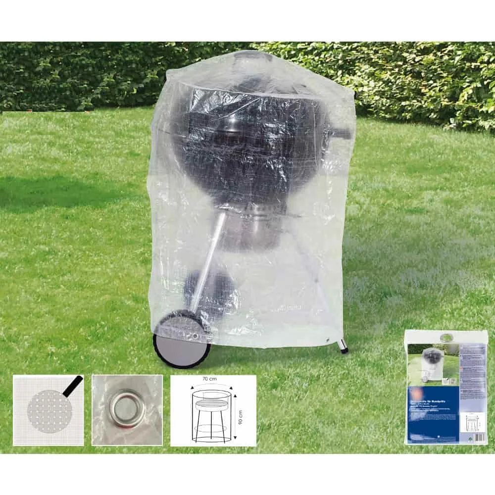 Grill Afdekhoes Rond 70x90cm - Barbecue Beschermhoes Transparant