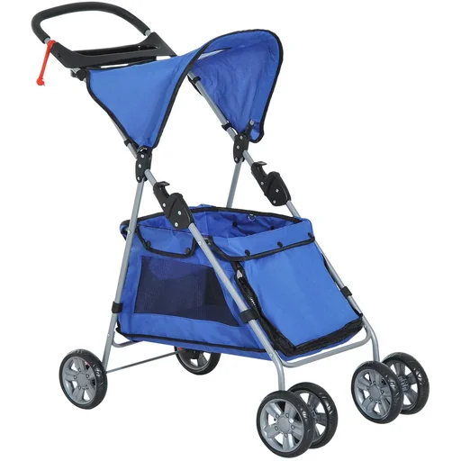 "Dog buggy with sunroof steel blue image"