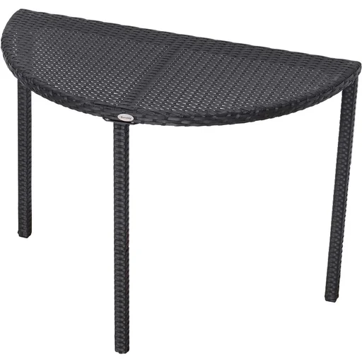 "Rattan balcony table semicircular black image"