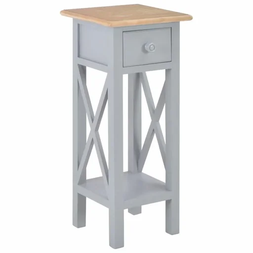 "Side table 27x27x65.5 cm wood grey image"