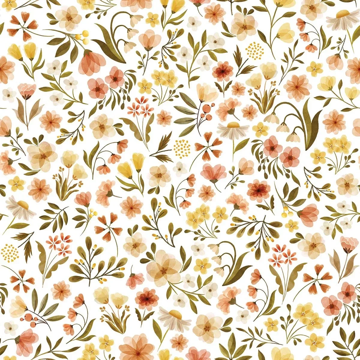 "Lilipinso behang, kinderkamer muurontwerp, panorama, vintage bloemen 50 cm x 10 m image"