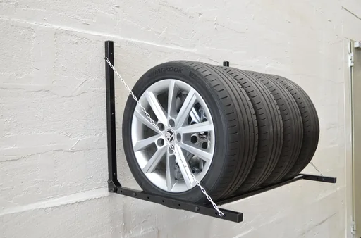 "Tire wall shelf - foldable image"