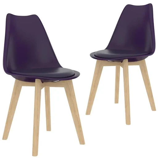 "Dining table chairs, 2 pieces, plastic, lilac image"