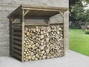 Firewood storage, size 2, 19 mm, open, smooth-edged boards, 274 x 131 cm