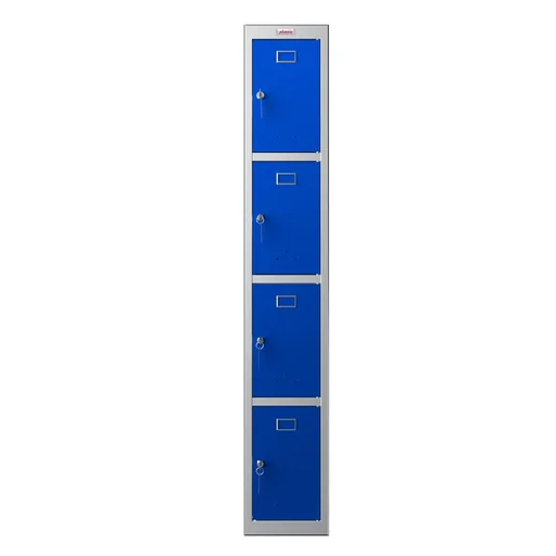 "Locker PL Series - 4 doors with key lock, grey-blue image"