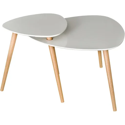 "Coffee table, side table, sofa table, telephone table, coffee table, wood, white + natural, 75.5 x 59.5 x 45.5 cm image"
