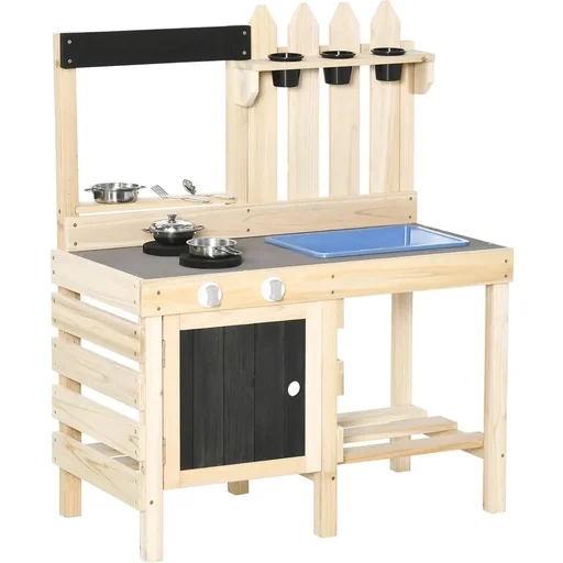 "Outdoor play kitchen sand table stainless steel accessories for 3-7 years 81.5 x 46 x 102.5 cm image"