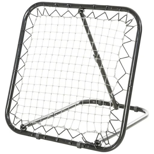 "Baseball Rebounder Kickback Goal Rebound Wall Net Rebound Foldable Metal+PE Black 78 x 84 x 65-78 cm image"