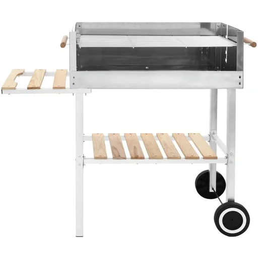 "Trolley grill with 2 shelves charcoal XXL stainless steel image"