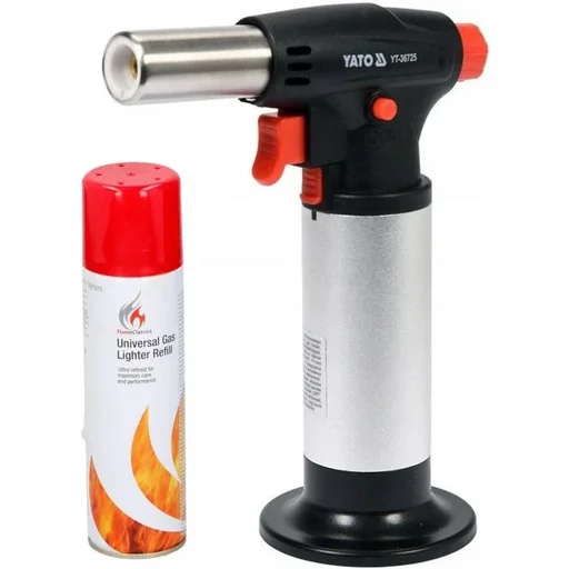 "Crème brulee burner with refill gas - with piezo ignition - 200W - with lock function image"