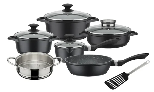 ""Gourmet Granite" cookware set, cast aluminum, 10 pieces image"