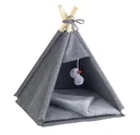Animal tent "TIPI", anthracite, felt design, 45 x 60 x 45 cm