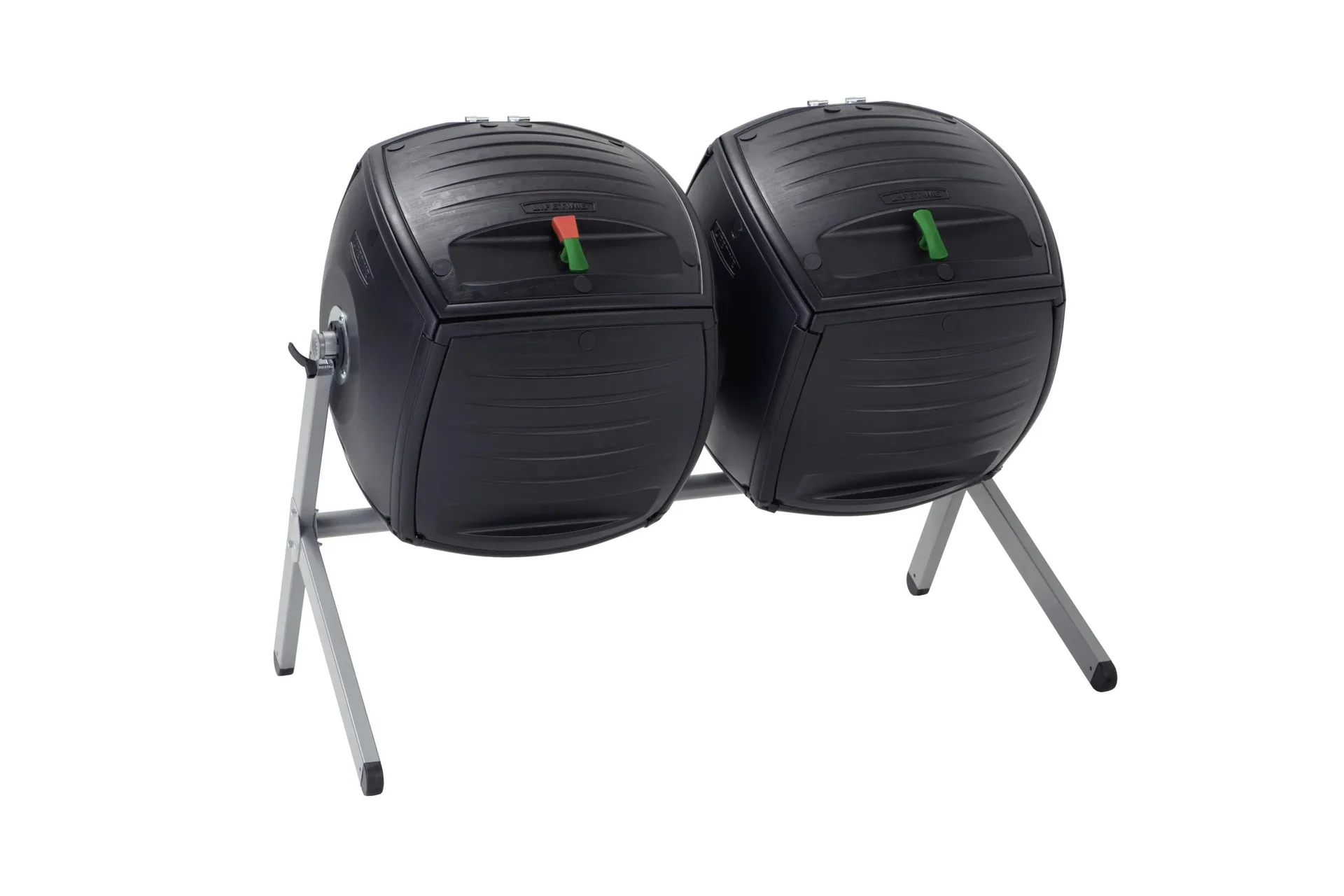 Composter Compost-tweeling 380 L 143,5×79,4×110,4 cm Zwart – 2 kamers voor continu composteren