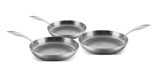 "High-rimmed pan set 20/24/28cm Ceraflon Elite Quantum stainless steel image"