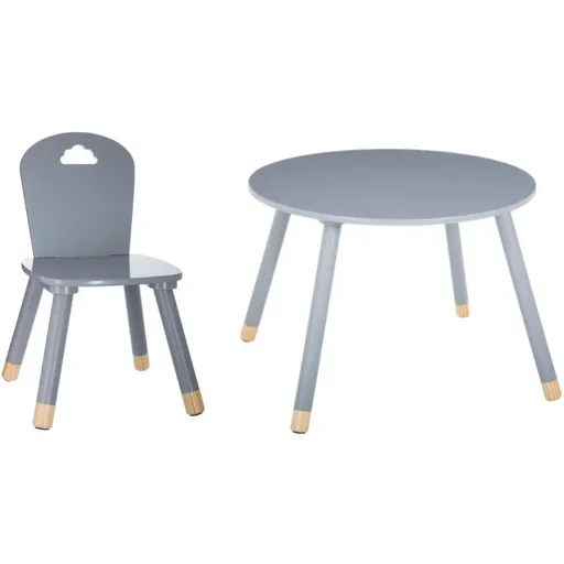 "NL SET - 1x high chair and children's table - grey image"