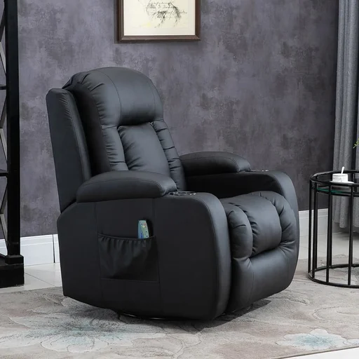 "Massage chair TV chair Relaxing chair TV chair Heat function Rocker function with remote control Reclining function Black 8 image"