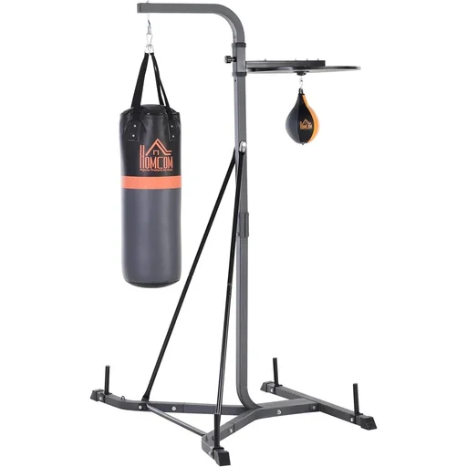 "Punching bag stand with punching ball black image"