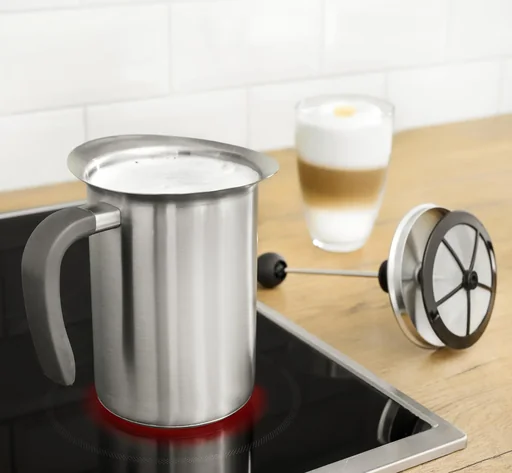 "Milk frother with thermal capsule base, 1000 ml, stainless steel image"