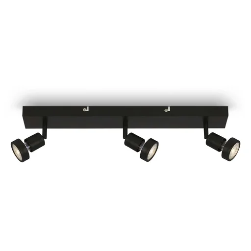 "LED spotlight 3-bulb, black, 3 x GU10 socket, including 3 x LED bulbs, 4.9 watts, 460 lm, 3000 K image"