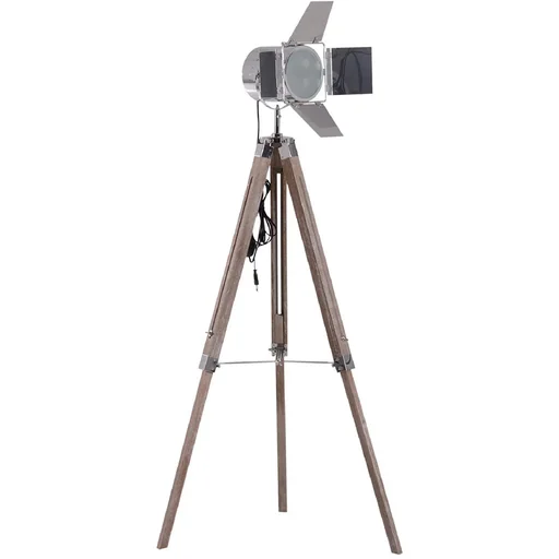 "Floor lamp tripod floor lamp height adjustable 103-146cm Urban E14 Silver image"