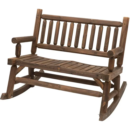 "Rocking chair solid wood, dark brown image"