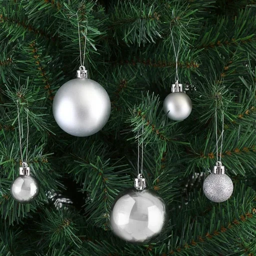 "Balls 77 pieces - silver - diameter 5 cm image"