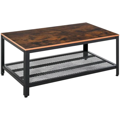 "Vintage coffee table with shelf black/walnut image"