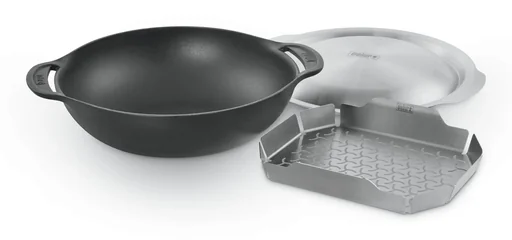 "Wok - Gourmet BBQ System including lid and steamer insert image"