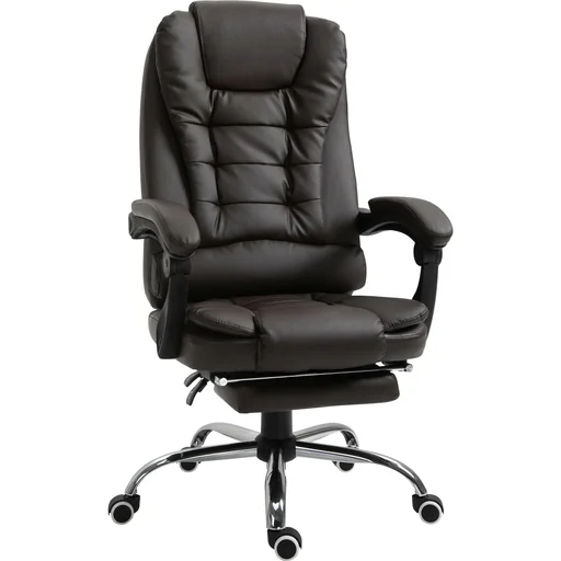 "Desk and gaming chair, brown image"
