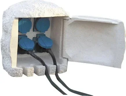 "Socket brick with 4 sockets + 5 m rubber cable image"