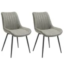 2-piece set dining room chair kitchen chair with backrest metal legs retro style artificial leather steel grey 53 x 62 x 88 cm 2 t