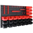 Tool wall with stacking boxes and 43-piece tool holder - 2 wall plates 54 x 47.5 x 1.8 cm