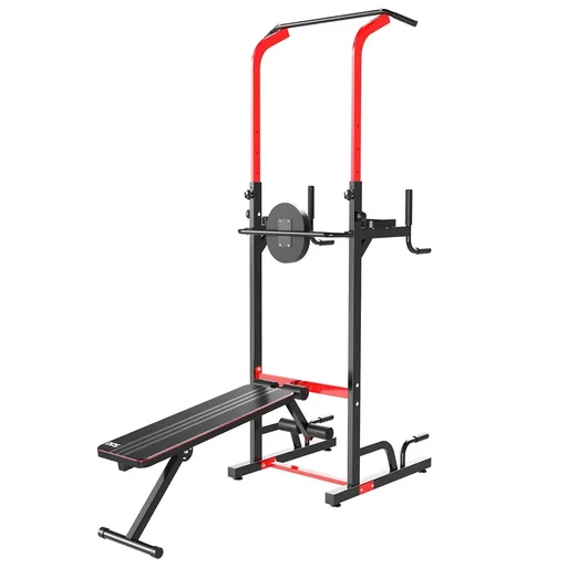"Power Tower Dip Station Office Fitness Center Multifunctional Power Station Height Adjustable Daily Training Foldable Back image"